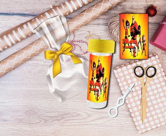 Bolha de Sabão os Incriveis Personalizada - feito à mão por Artmanha Lembrancinhas