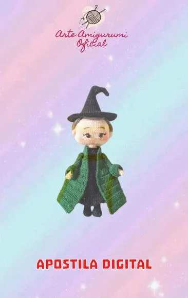 Receita Professora Minerva Mcgonagall - Amigurumi - artesanato feito à mão por Arte Amigurumi Oficial