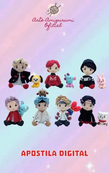 Receita Bts - Amigurumi - feito à mão por Arte Amigurumi Oficial