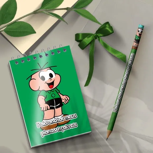 Bloquinho - Cebolinha Personalizado - artesanato feito à mão por Mi Papelaria Criativa