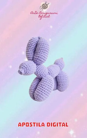 Receita Cachorro Balão Amigurumi - feito à mão por Arte Amigurumi Oficial