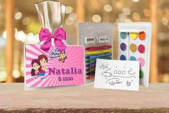 Estojo de Pintura Jp e Maria Clara Personalizado - feito à mão por Artmanha Lembrancinhas