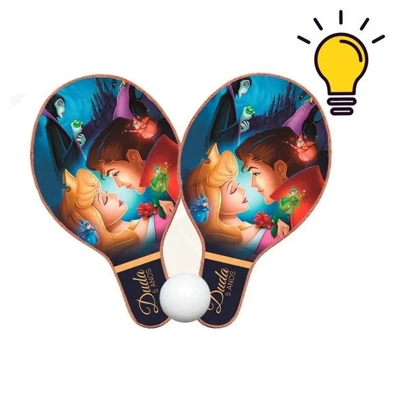 Raquete Ping Pong - Bela Adormecida - feito à mão por Mi Papelaria Criativa