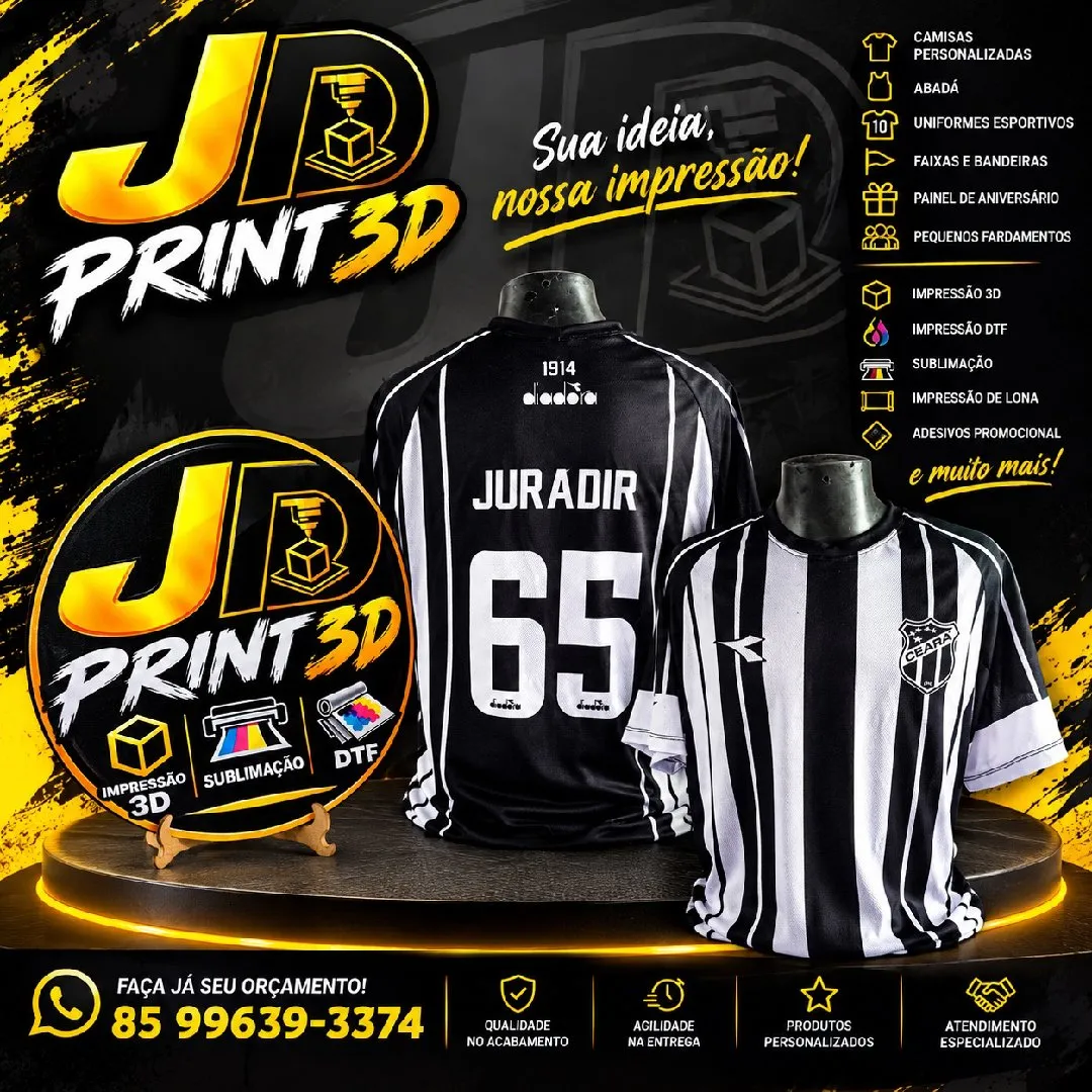 camisa do Ceará 26/27 com seu nome e número - artesanato feito à mão por JD PRINT 3D