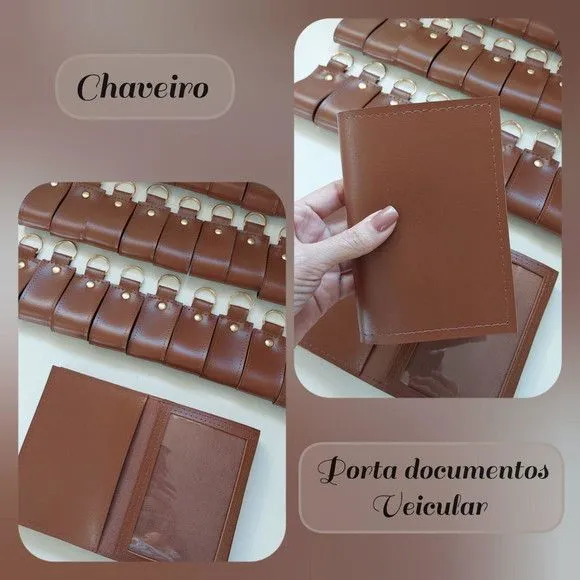 Kit Chaveiro e Porta Documentos Veicular - artesanato feito à mão por Innovare Studio