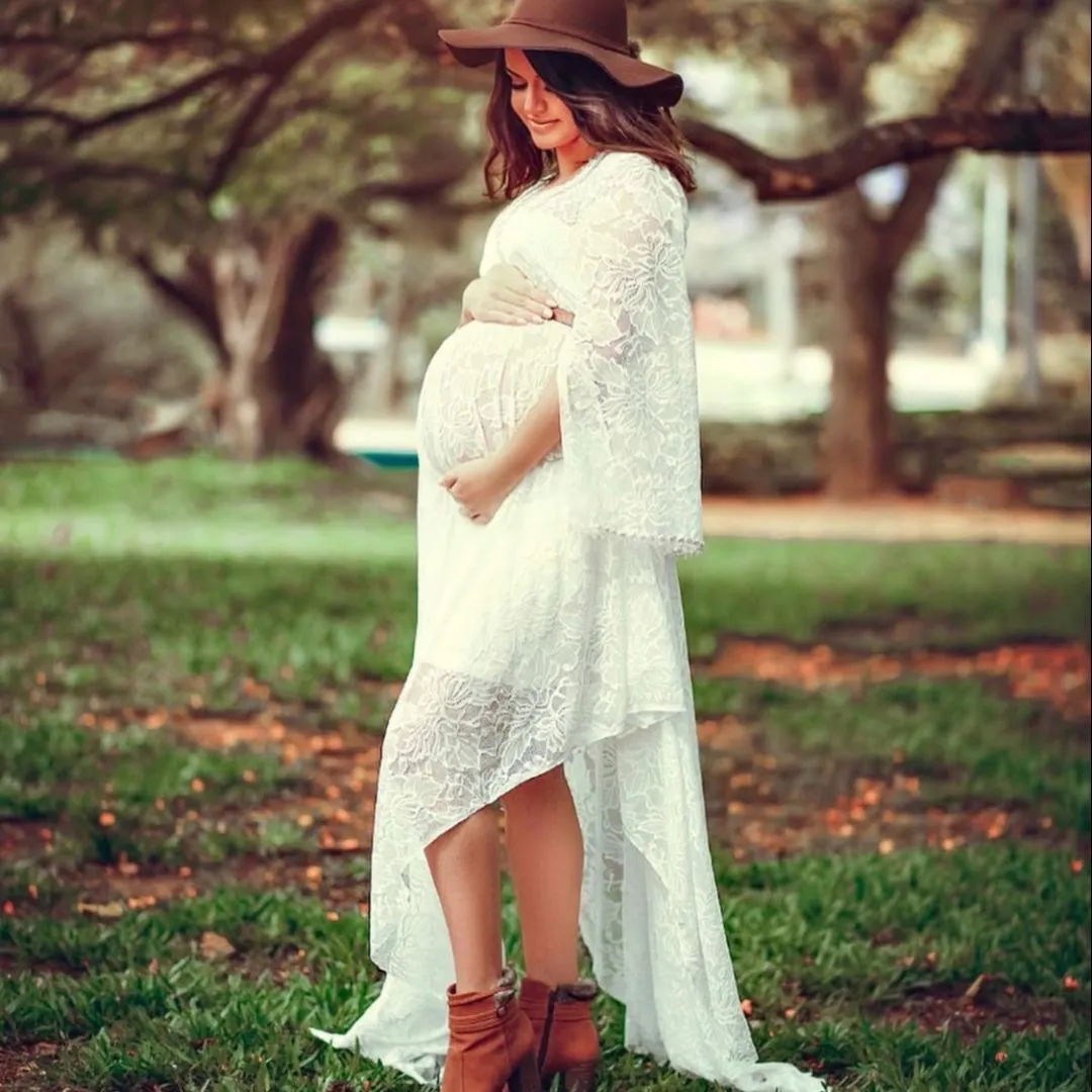 Vestido para ensaio fotografico gestante renda boho - foto 2