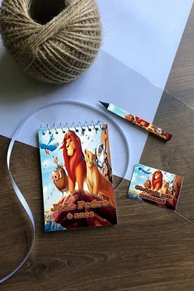 Bloquinho Rei Leao Personalizado - artesanato de Mi Papelaria Criativa