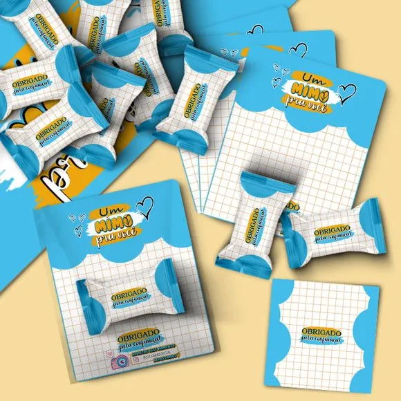Cartão com Bala - Dia do Cliente Personalizado - artesanato feito à mão por Mi Papelaria Criativa