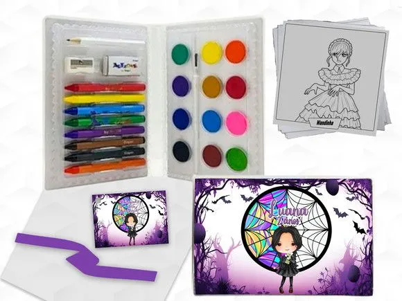 Estojo de Pintura Wandinha Personalizado - artesanato feito à mão por creativitybynina