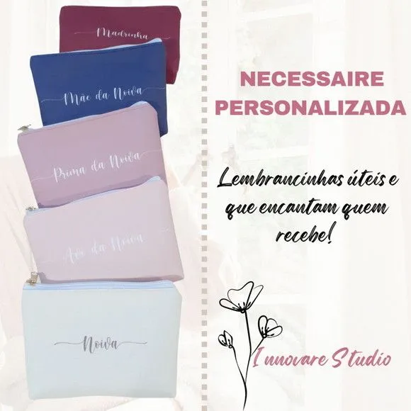 Necessaire personalizada - Casamento - artesanato feito à mão por Innovare Studio