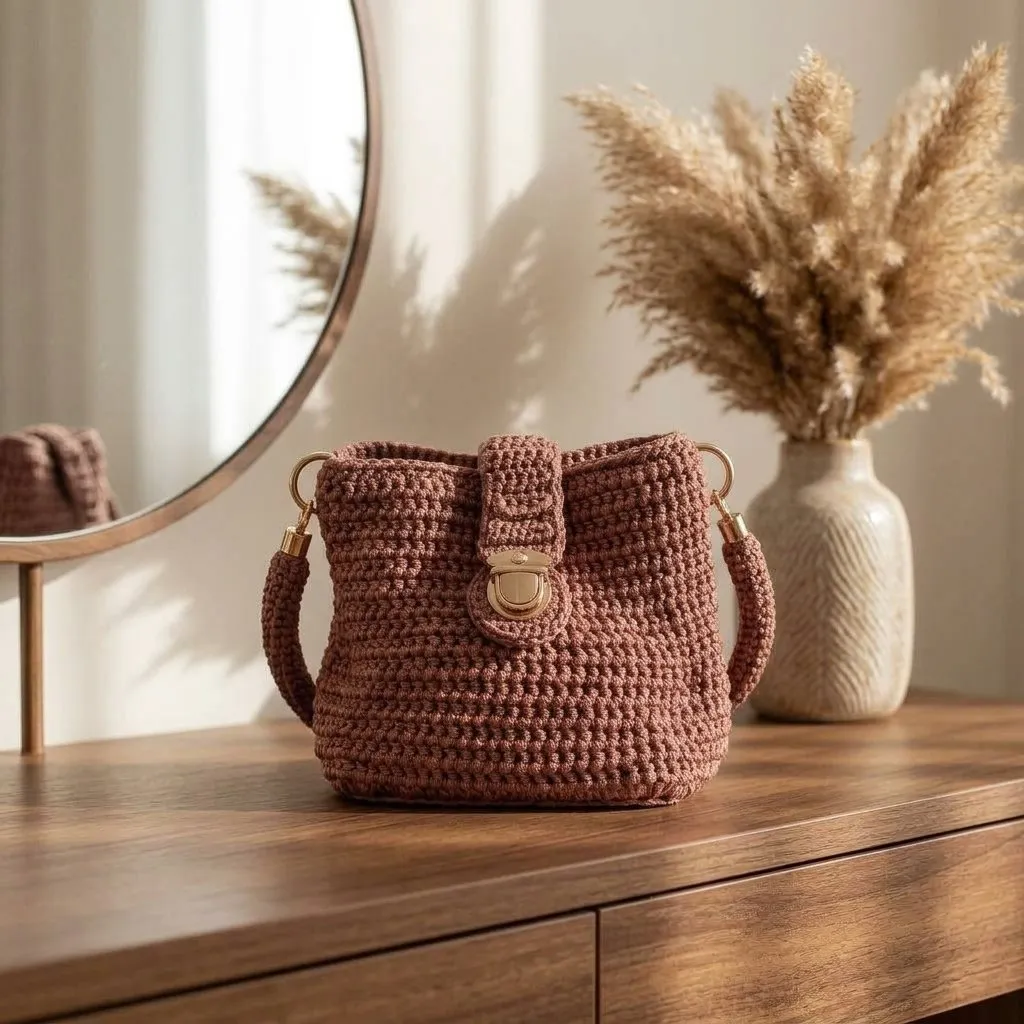 Bolsa tiracolo em croche fio nylon - foto 3