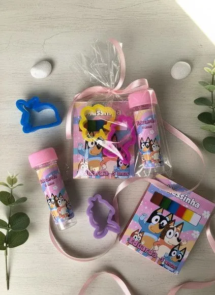 Kit Massinha + Bolha - Bluey Personalizado - feito à mão por Mi Papelaria Criativa