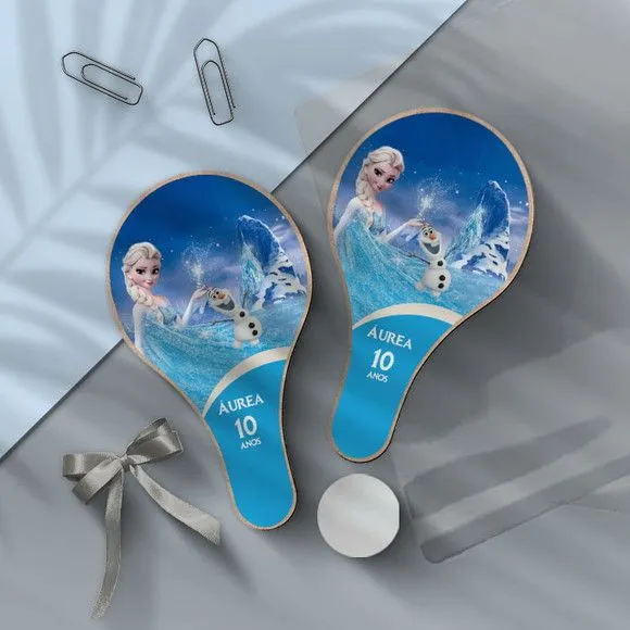 Raquete Ping Pong - Frozen - feito à mão por Mi Papelaria Criativa