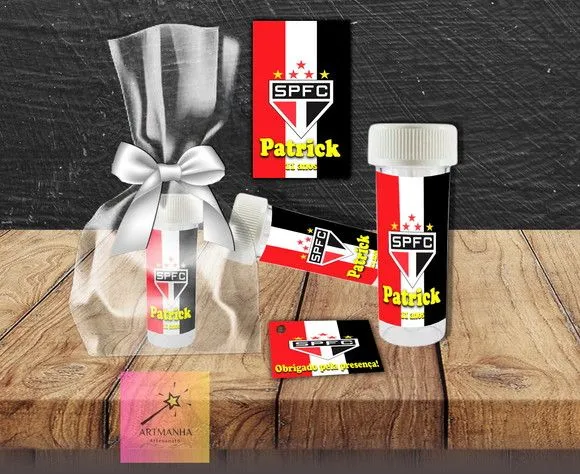 Bolha de Sabão São Paulo Personalizada - feito à mão por Artmanha Lembrancinhas