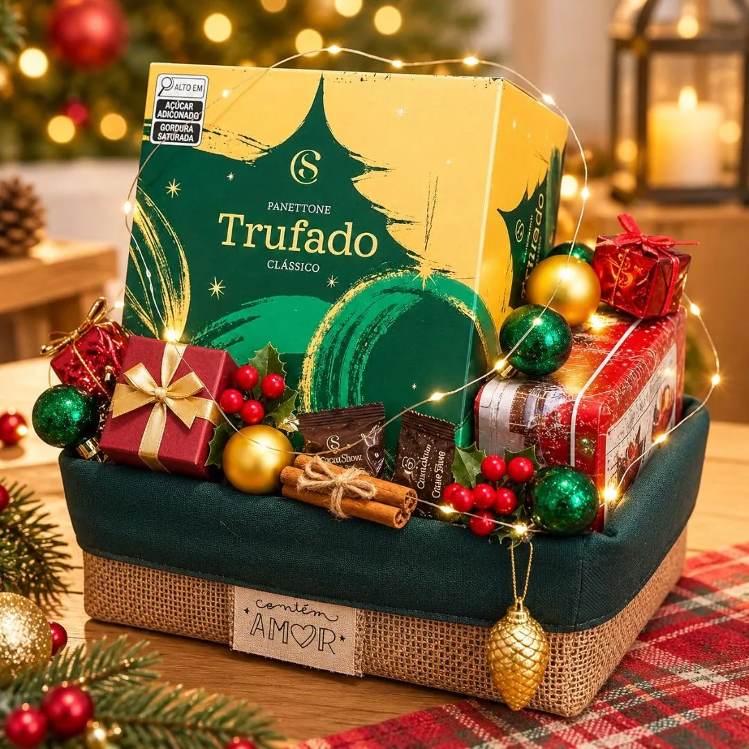 Cesta de Natal e Ocasiões - Juta e Tecido - Lembrancinha e Brinde - foto 8