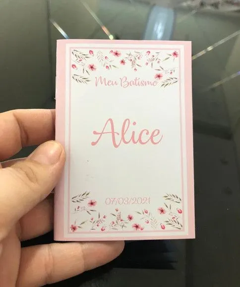 Mini livro de orações para batismo 7x10
