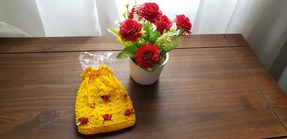 Embalagem para Presente ou Lembrancinha em Crochê Amarelo - foto 4