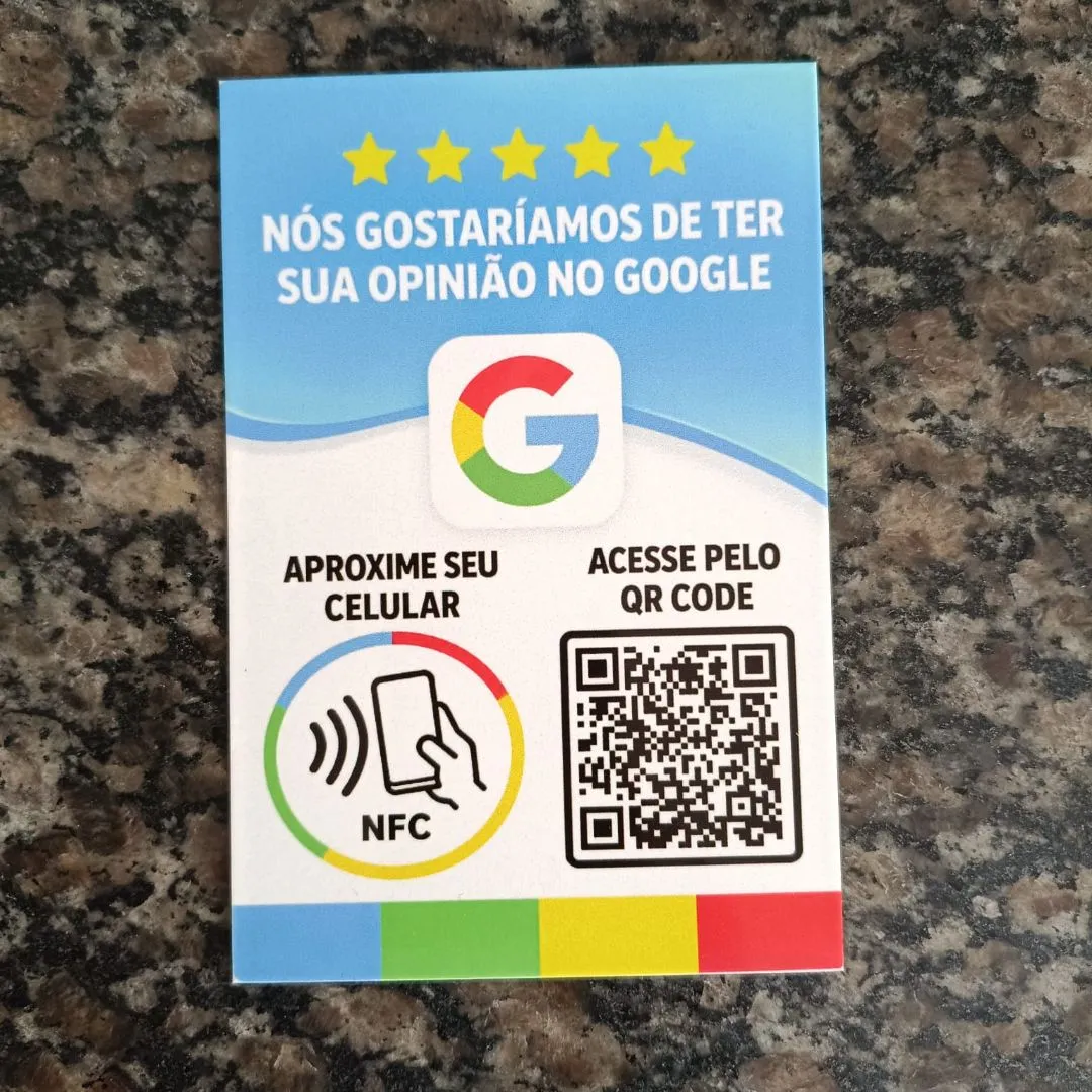 Placa Metálica - Nfc + Qr Code Google 10x10cm - artesanato de PrimeBox