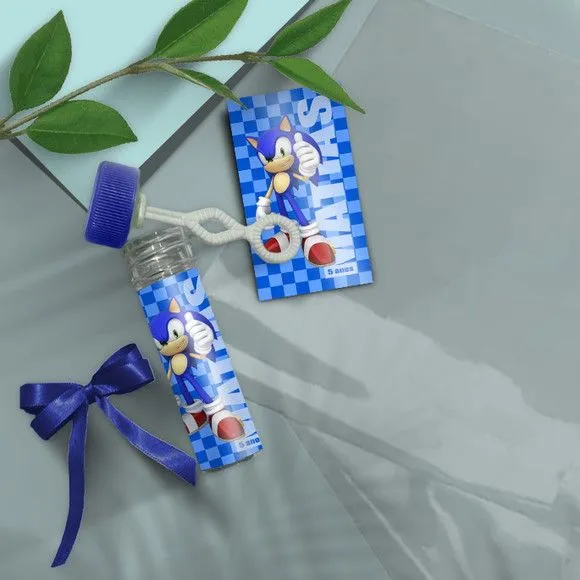 Bolha de Sabão - Sonic Personalizado - artesanato feito à mão por Mi Papelaria Criativa