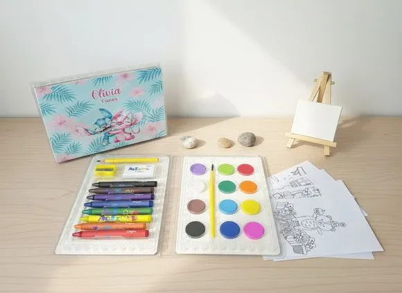 Estojo de Pintura - Stitch Personalizado - artesanato feito à mão por Mi Papelaria Criativa