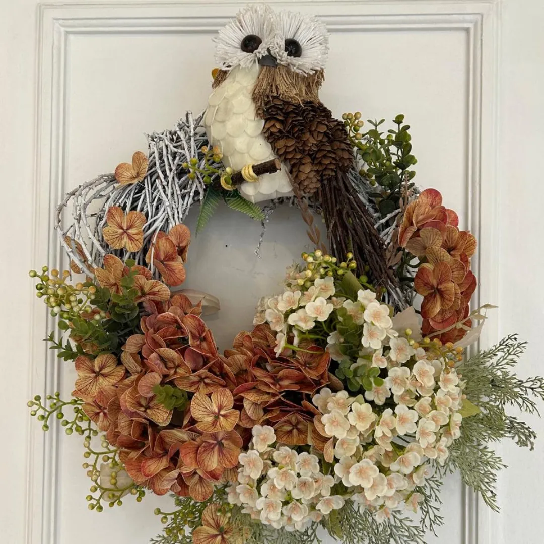 Guirlanda Coruja - artesanato feito à mão por Sida Decor - Mãos que criam
