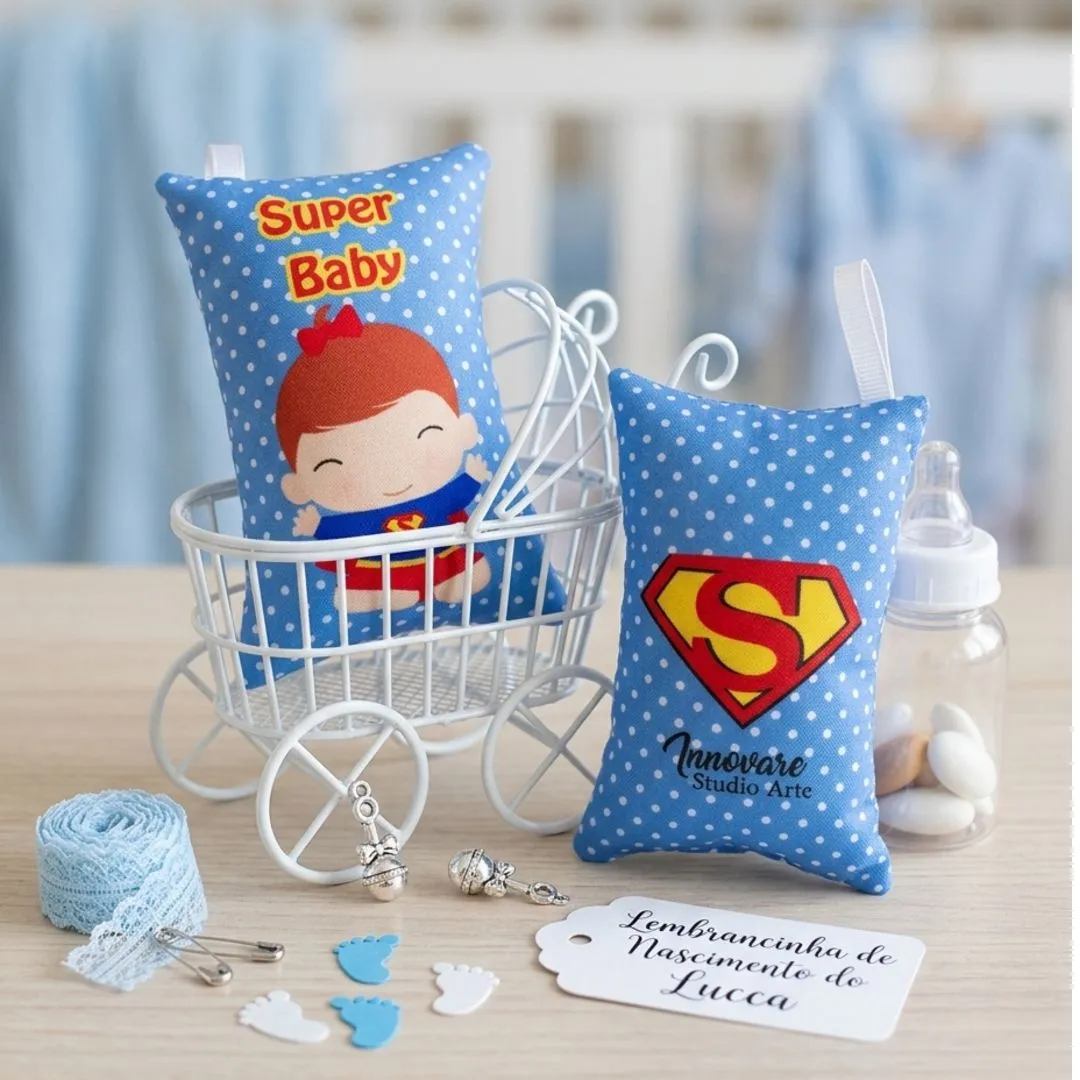Chaveiro Almofadinha Super Baby Personalizado | Lembrancinha Infantil