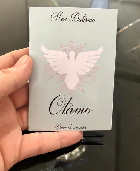 Mini livro de orações para batismo 7x10