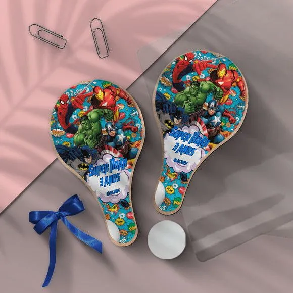 Raquete Ping Pong - Vingadores Personalizada - feito à mão por Mi Papelaria Criativa