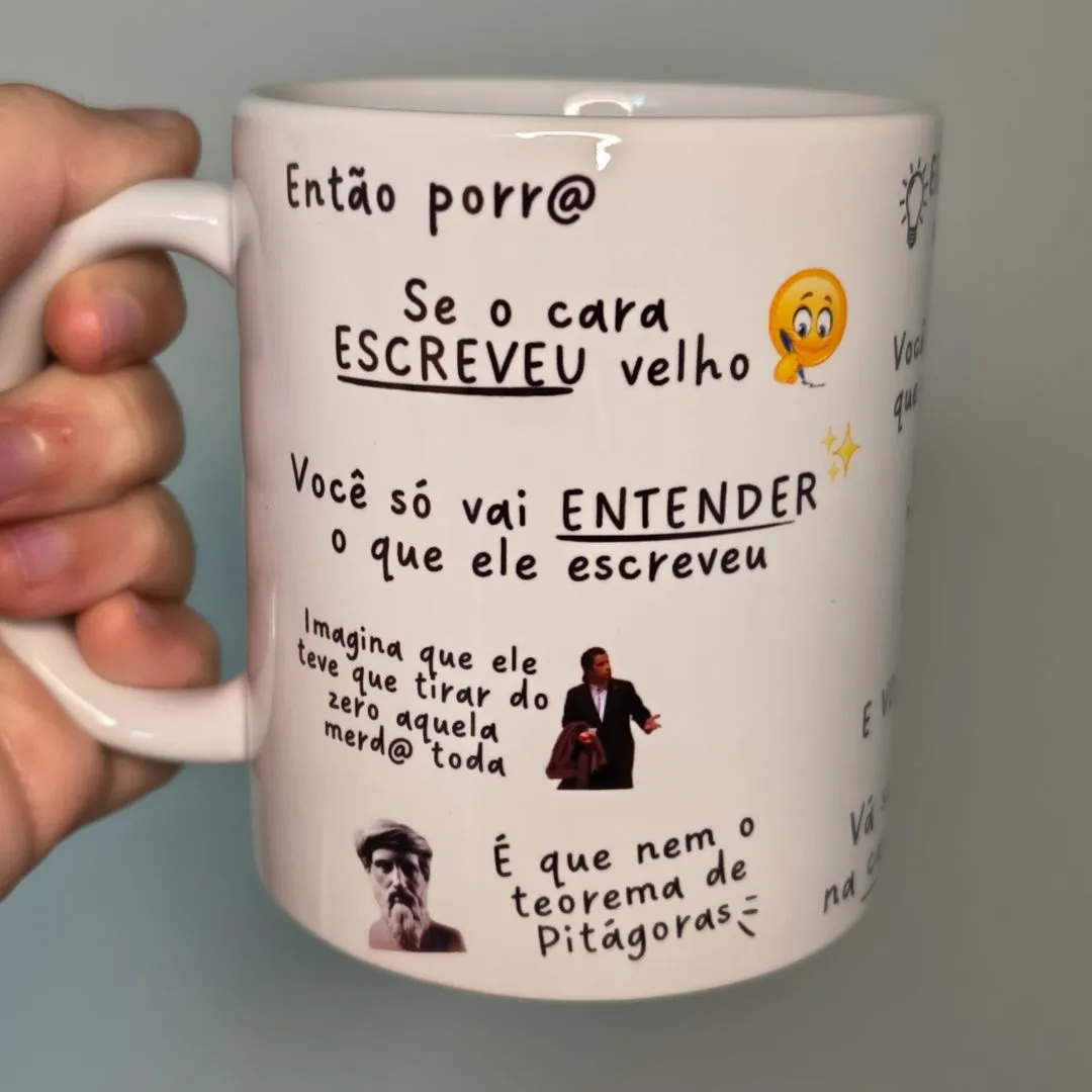 Caneca Meme Professor Teorema De Pitágoras Brio 325ml