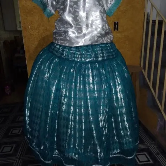 Conjunto Verde e Prata Veste até o m - artesanato feito à mão por Ateliê Ofatemi