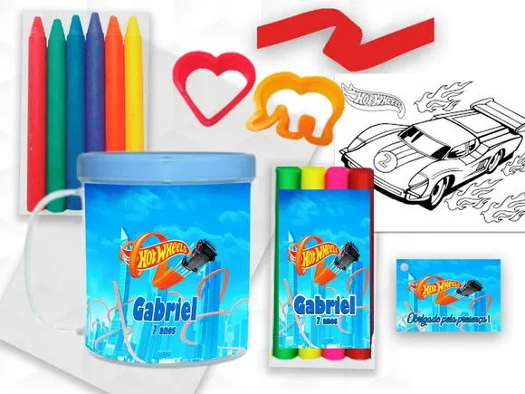 Caneca com Giz e Massinha Hot Wheels Personalizada - artesanato feito à mão por creativitybynina