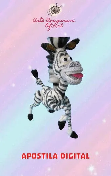 Receita Zebra Marty Madagascar Amigurumi - feito à mão por Arte Amigurumi Oficial