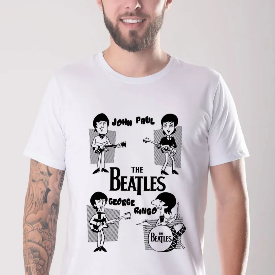 Camiseta The Beatles estampa desenho animado, estampa exclusiva tamanhos unisex - foto 2