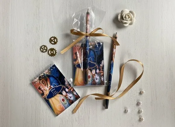 Bloquinho - Bela e a Fera Personalizado - artesanato feito à mão por Mi Papelaria Criativa