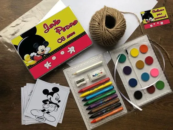 Estojo de Pintura Mickey Personalizado - artesanato feito à mão por Mi Papelaria Criativa