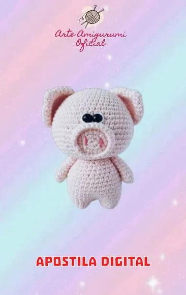Receita Porquinho Rosa Amigurumi - artesanato feito à mão por Arte Amigurumi Oficial