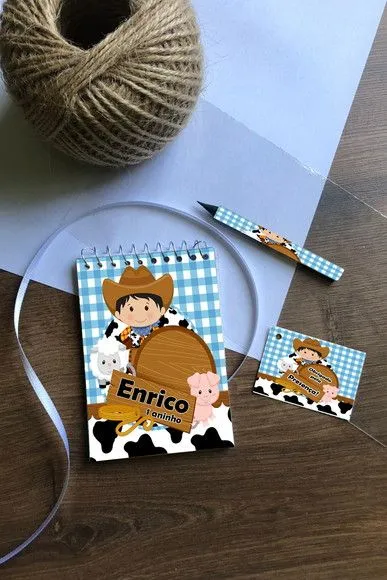 Bloquinho Fazendinha Personalizado - artesanato de Mi Papelaria Criativa