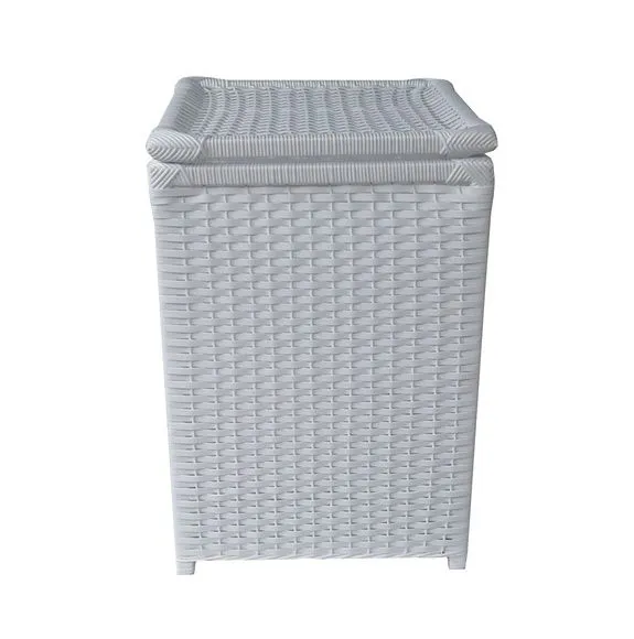 Cesto Roupa Sintético Branco 35x35x60 - artesanato de Mundo Urbano