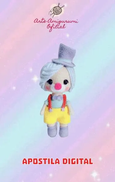 Receita Palhaço Circo Amigurumi - artesanato feito à mão por Arte Amigurumi Oficial