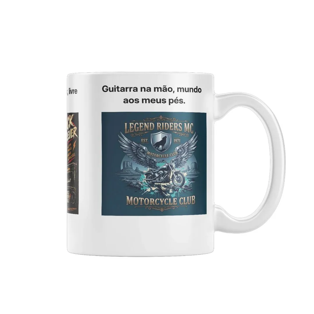 Caneca Rock Forever Guitarra e Vinil Vintage 325ml - foto 2