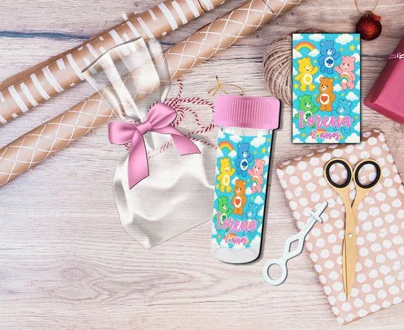 Bolha de Sabão Ursinhos Carinhosos Personalizada - feito à mão por Artmanha Lembrancinhas