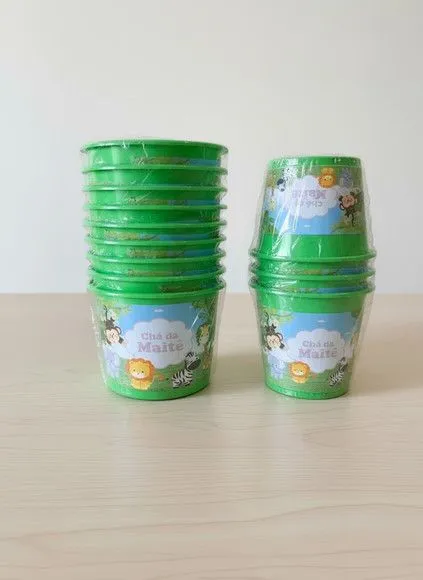 Baldinho 1,5l Safari Personalizado - artesanato feito à mão por Mi Papelaria Criativa