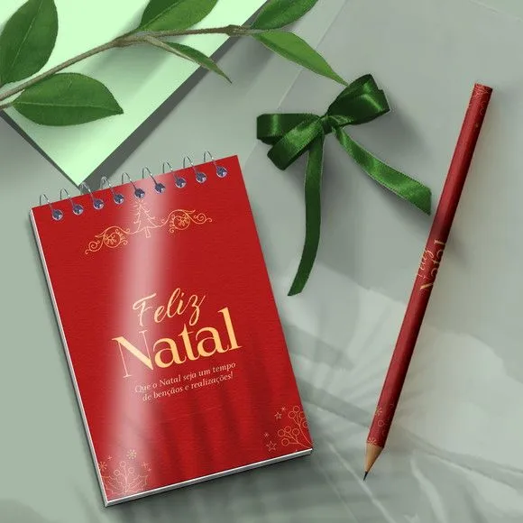 Bloquinho - Natal Logo Personalizado - artesanato feito à mão por Mi Papelaria Criativa