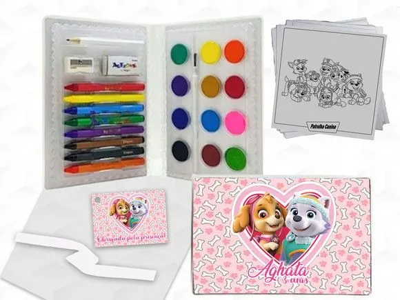 Estojo de Pintura Patrulha Canina Menina Personalizado - artesanato feito à mão por creativitybynina