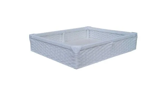 Bandeja Sintética Branca 50x40x08 - artesanato de Mundo Urbano