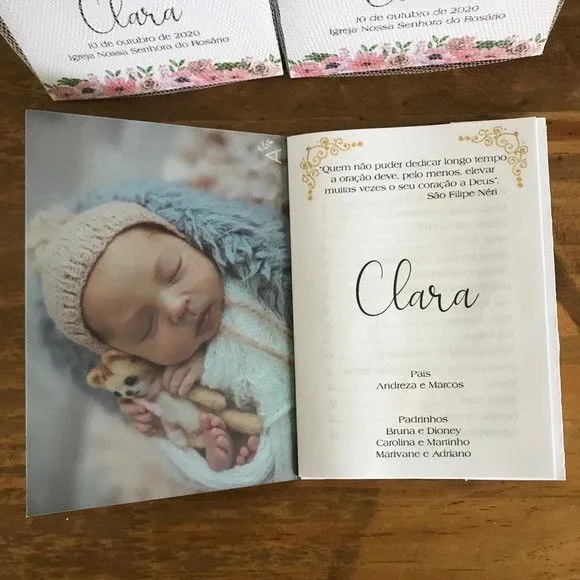 Livro de Orações Luxo com Foto para Batismo - foto 4