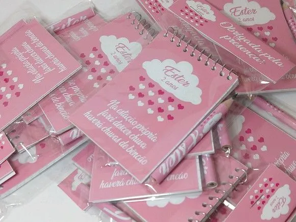 Bloquinho Chuva de Amor personalizado. - artesanato feito à mão por Mi Papelaria Criativa