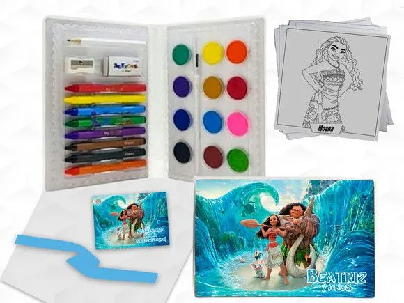 Estojo de Pintura Moana Personalizado - artesanato feito à mão por creativitybynina