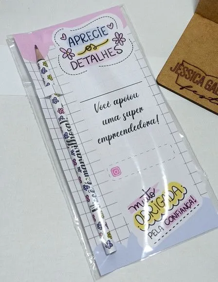 Lembrancinha Empreendedora Cartão com Lápis Personalizado - foto 3