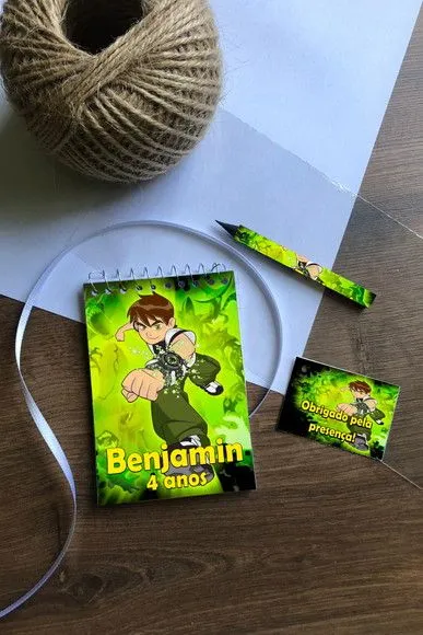 Bloquinho Ben10 Personalizado - artesanato feito à mão por Mi Papelaria Criativa